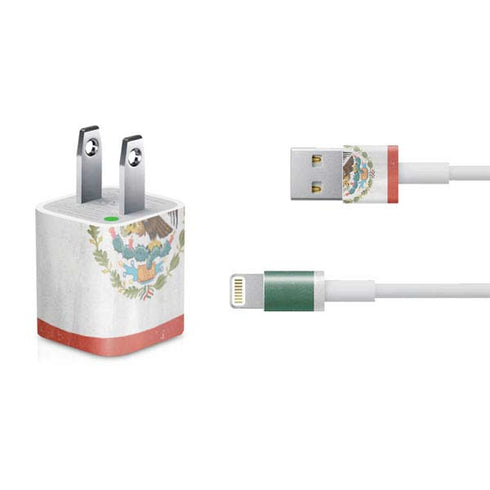 Mexico Flag Distressed iPhone Charger (5W USB) Skin